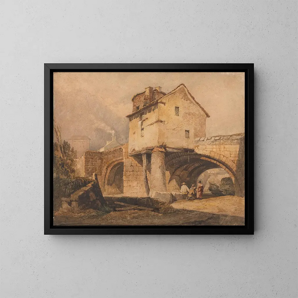 Most Monnow w Monmouthshire - Samuel Prout — oprawiony obraz na ścianie