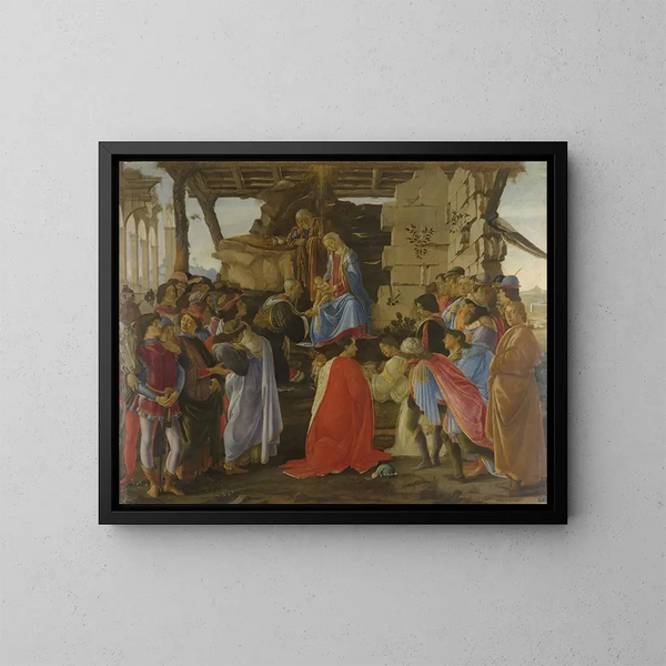 Uczczenie Trzech Króli - Sandro Botticelli — oprawiony obraz na ścianie