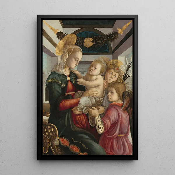 La Vierge à l'Enfant avec des anges - Sandro Botticelli — oprawiony obraz na ścianie