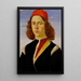Portret młodego mężczyzny - Sandro Botticelli — oprawiony obraz na ścianie