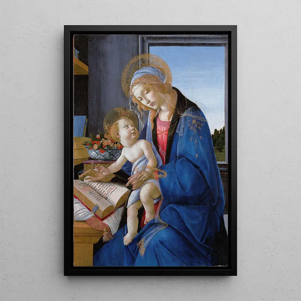 La Vierge à l'Enfant, La Madone du livre - Sandro Botticelli — oprawiony obraz na ścianie