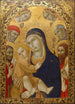 La Vierge à l'Enfant avec les saints Jérôme, Jean-Baptiste, Bernardin et Barthélemy - Sano di Pietro — widok dzieła