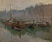 Łodzie na Sekwanie - Santiago Rusiñol — widok dzieła