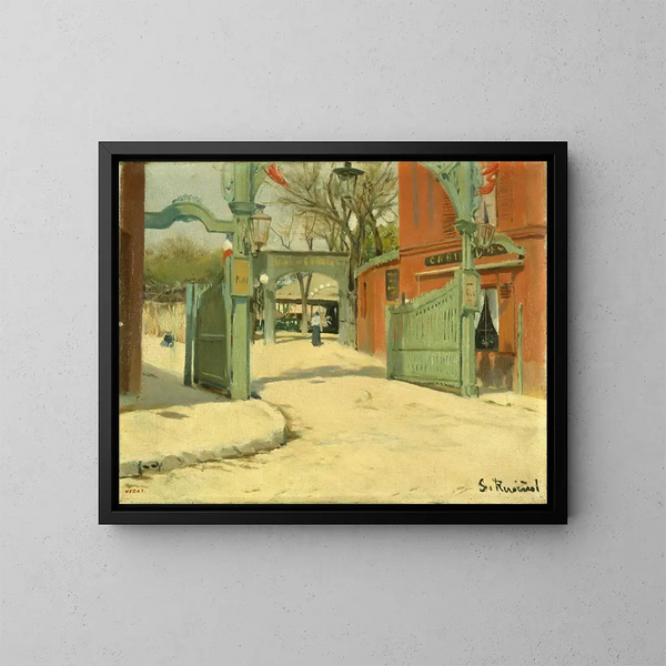 Wejście do parku Moulin de la Galette - Santiago Rusiñol — oprawiony obraz na ścianie