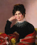 Portret młodej kobiety z koronkowym kołnierzem i frędzlami chustą z kaszmiru - Sarah Miriam Peale — widok dzieła