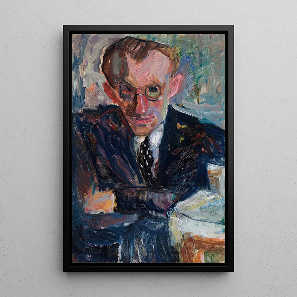 Portret mężczyzny z okularami - Sasza Blonder — oprawiony obraz na ścianie
