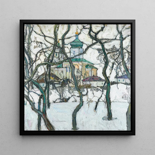 Scène d'hiver avec église - Abraham Manievich