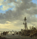 Scena z lodem w pobliżu wieży obserwacyjnej z drewna - Jan van Goyen — widok dzieła