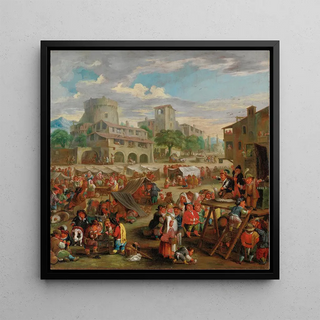 Scène de marché et harangue du charlatan - Enrico Albricci