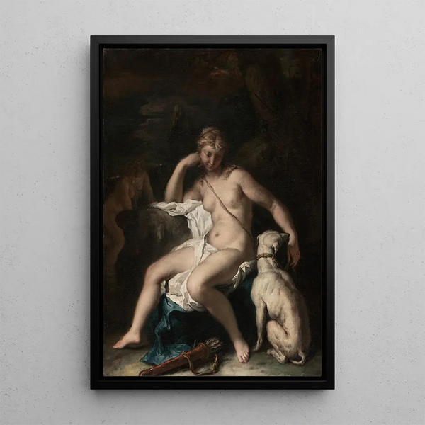 Diane i jej psa - Sebastiano Ricci — oprawiony obraz na ścianie