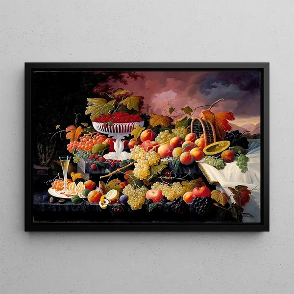 Severin Roesen - Fruit Still Life in a Landscape.webp