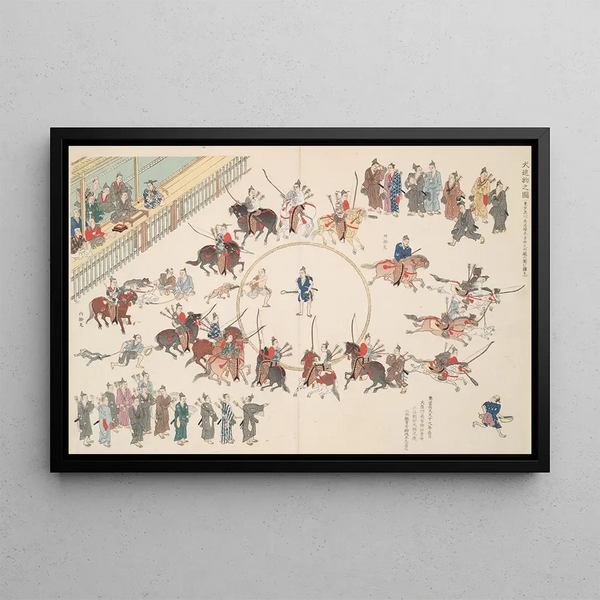 Shigeo Inobe - An illustration of hunting dogs game.webp