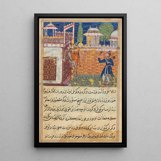 Shravana - The deceitful wife returns to her terrace after caressing her lover from a Tutinama Tales of a Parrot Eighth Night.webp