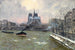 Le chevet de Notre-Dame vu du pont de la Tournelle efekt śniegu - Siebe Johannes ten Cate — widok dzieła