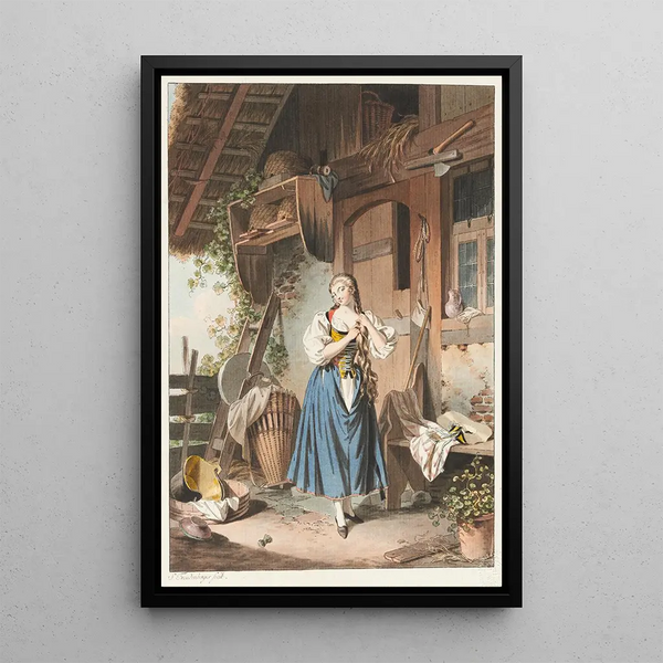 La Toilette champêtre - Sigmund Freudenberger — oprawiony obraz na ścianie