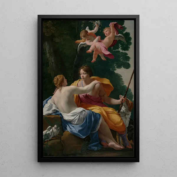 Wenus i Adonisa - Simon Vouet — oprawiony obraz na ścianie