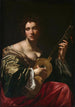 Kobieta grająca na gitarze - Simon Vouet — widok dzieła