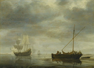 Simon de Vlieger - SingleMaster and Frigate Firing Salute on a Calm Sea.webp