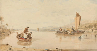 Sir Augustus Wall Callcott - Dead Calm Boats off Cowes Castle.webp