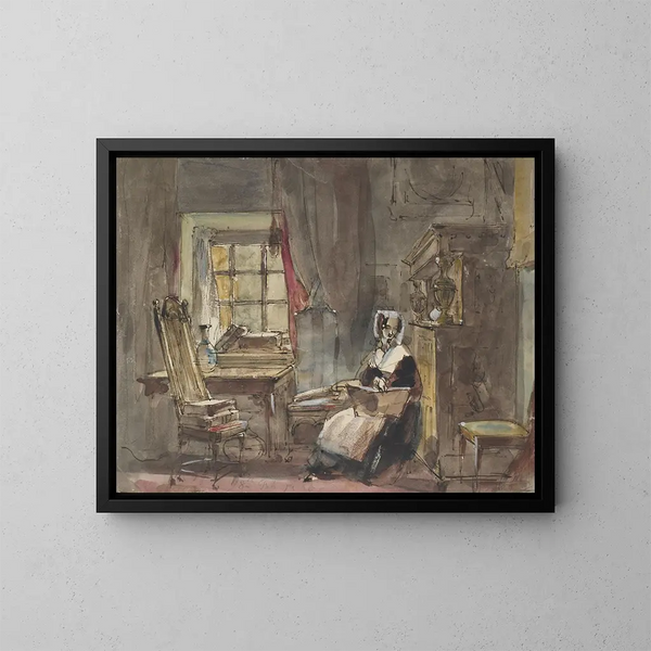 Stary pokój z epoki - Sir David Wilkie — oprawiony obraz na ścianie