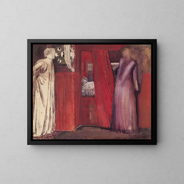 La belle Rosamund et la reine Éléonore - Sir Edward Coley Burne-Jones — oprawiony obraz na ścianie