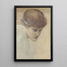 Studium głowy Dorothy Dene patrzącej w dół dla Złote Schody - Sir Edward Coley Burne-Jones — oprawiony obraz na ścianie