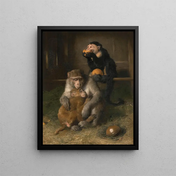 Lekarze odwiedzają biednych krewnych w zoo - Sir Edwin Henry Landseer — oprawiony obraz na ścianie
