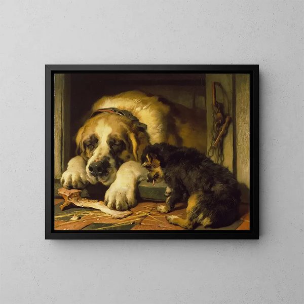 Miettes douteuses - Sir Edwin Henry Landseer — oprawiony obraz na ścianie