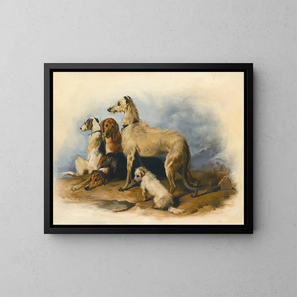 Psów Highland - Sir Edwin Henry Landseer — oprawiony obraz na ścianie