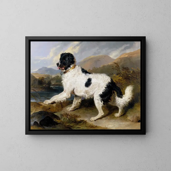 Lwa, pies terier - Sir Edwin Henry Landseer — oprawiony obraz na ścianie