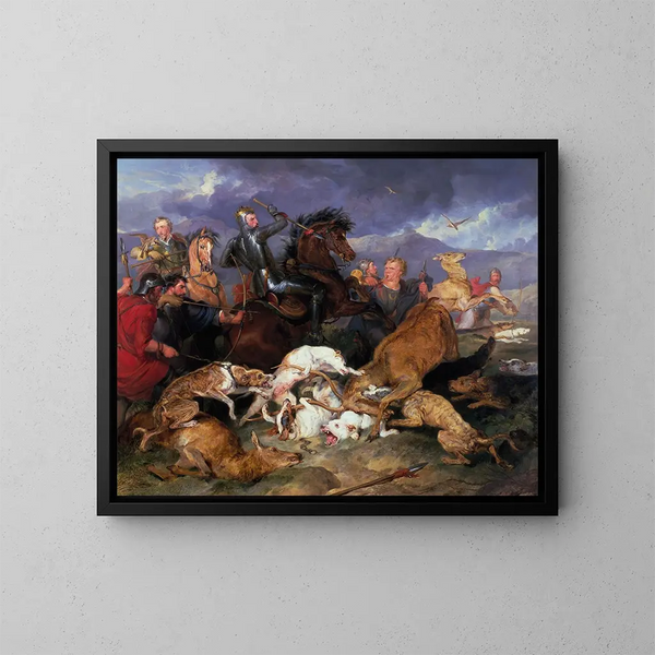 La chasse de Chevy Chase - Sir Edwin Henry Landseer — oprawiony obraz na ścianie