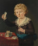 Portret młodego chłopca bawiącego się zamkiem z kart - Sir George Chalmers — widok dzieła