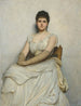 Mademoiselle Katherine Grant La Dame en blanc - Sir Hubert von Herkomer — widok dzieła