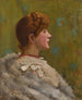 Dziewczyna w futrzanej chustce - Sir John Lavery — widok dzieła