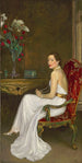 La dame en blanc, vicomtesse Wimborne - Sir John Lavery — widok dzieła