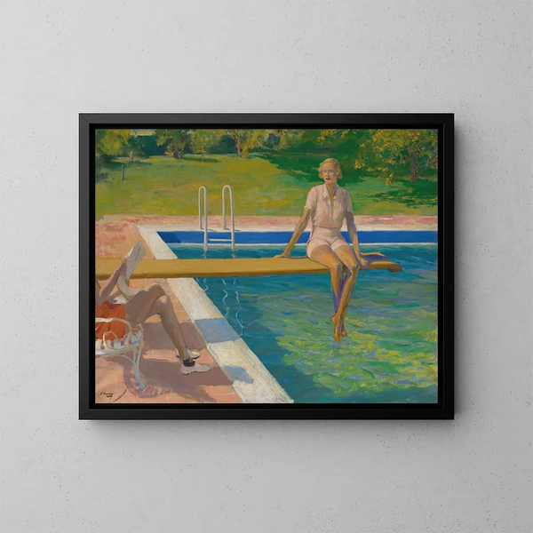 La vicomtesse de Castlerosse à Palm Springs - Sir John Lavery — oprawiony obraz na ścianie