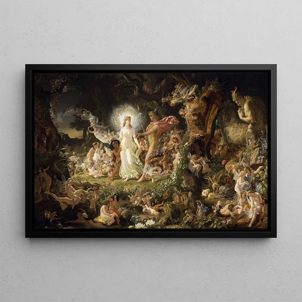 La Querelle d'Oberon et Titania - Sir Joseph Noel Paton — oprawiony obraz na ścianie