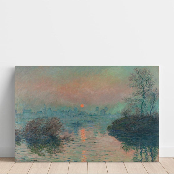 Reprodukcja obrazu Zachód słońca nad Sekwaną w Lavacourt, efekt zimowy - Claude Monet