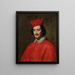 Portret kardynała Camillo Astalli Pamphili 1616-1663 - Szkoła hiszpańska — oprawiony obraz na ścianie