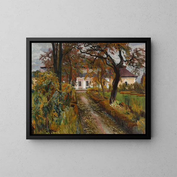 Manoir en automne - Stanisław Kamocki — oprawiony obraz na ścianie