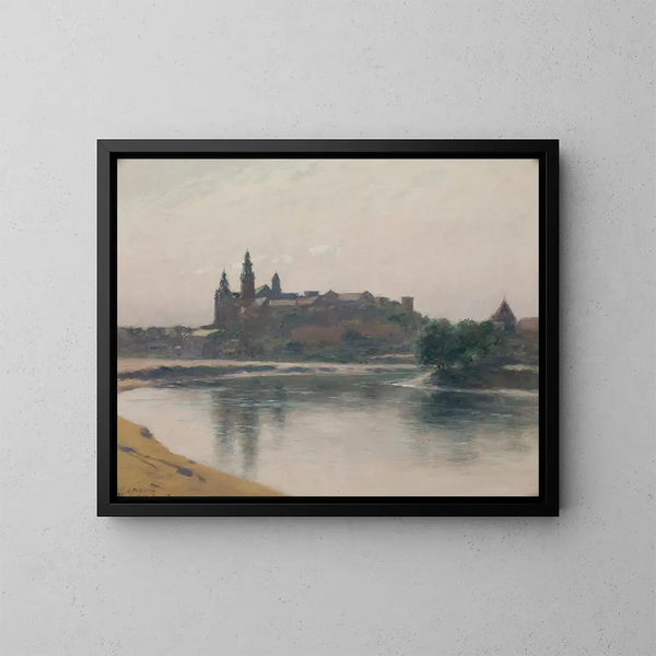 Wawel z boku Wisły - Stanisław Witkiewicz — oprawiony obraz na ścianie