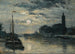 Kanał Ourcq, widok kościoła św. Krzysztofa z Quai de la Marne, efekt księżyca - Stanislas Lépine — widok dzieła