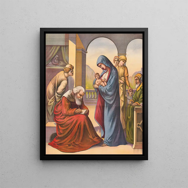 Nadanie imienia dziecku John - Stecher Litho & Co.. — oprawiony obraz na ścianie