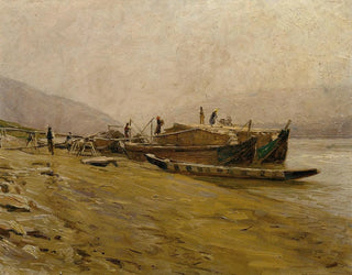 Stefan Simony - Donauschleppschiffe bei Spitz.webp