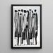 Czarnobiały obraz Design Noir et Blanc – Multitude Silencieuse | Minimalistyczny plakat sylwetek ludzkich
