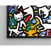Plakat Pop Art – Danse des Félins | Plakat Kolorowy Stylizowanych Kotów