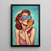 Obraz Pop Art – Słodycz Lata | Plakat Vintage Kolorowa Kobieta z Lodem