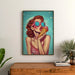 Obraz Pop Art – Słodycz Lata | Plakat Vintage Kolorowa Kobieta z Lodem