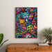 Obraz Pop Art – Jungle Féline | Plakat Kolorowe Koty Fantazyjne