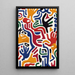 Plakat Pop Art – Ruch Rąk | Kolorowy Abstrakcyjny Plakat z Stylizowanymi Rękami